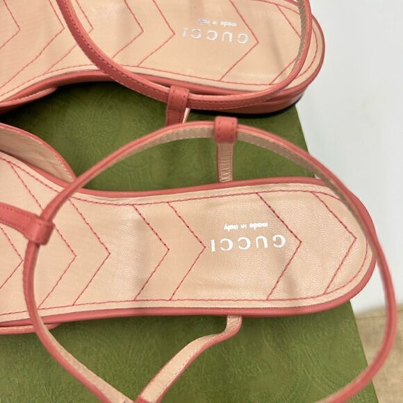 Women’s Gucci T strap, GG, pink, leather ballet flat size 40 made in Italy - Picture 7 of 7